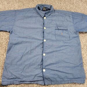 Polo Ralph Lauren Pajama Shirt Mens Large Blue Short Sleeve Sleep Flaws*